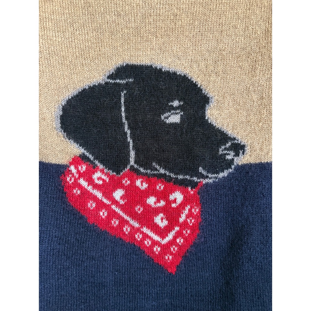 Woolrich Mohair Wool Black Lab Color Block Cozy Cabincore Knitted Sweater Size S - Picture 2 of 6